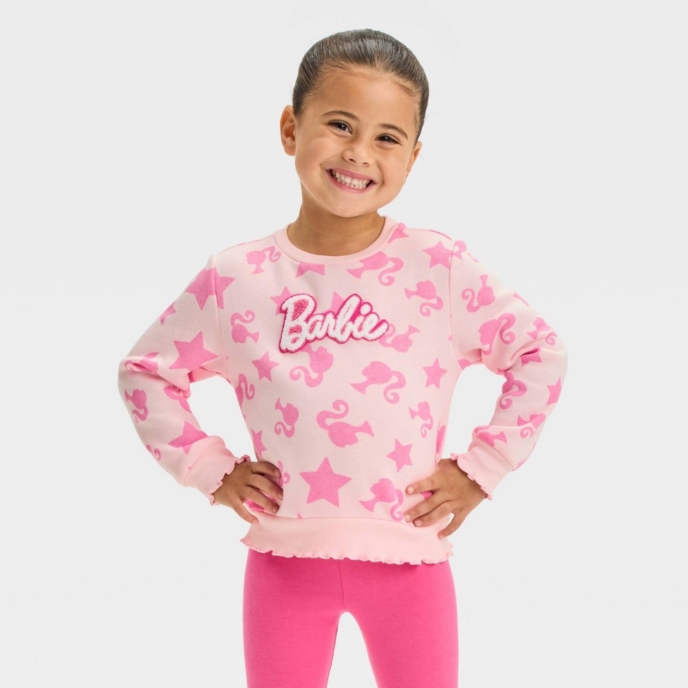 Toddler Girls' Barbie Elevated Pink Fleece Pullover